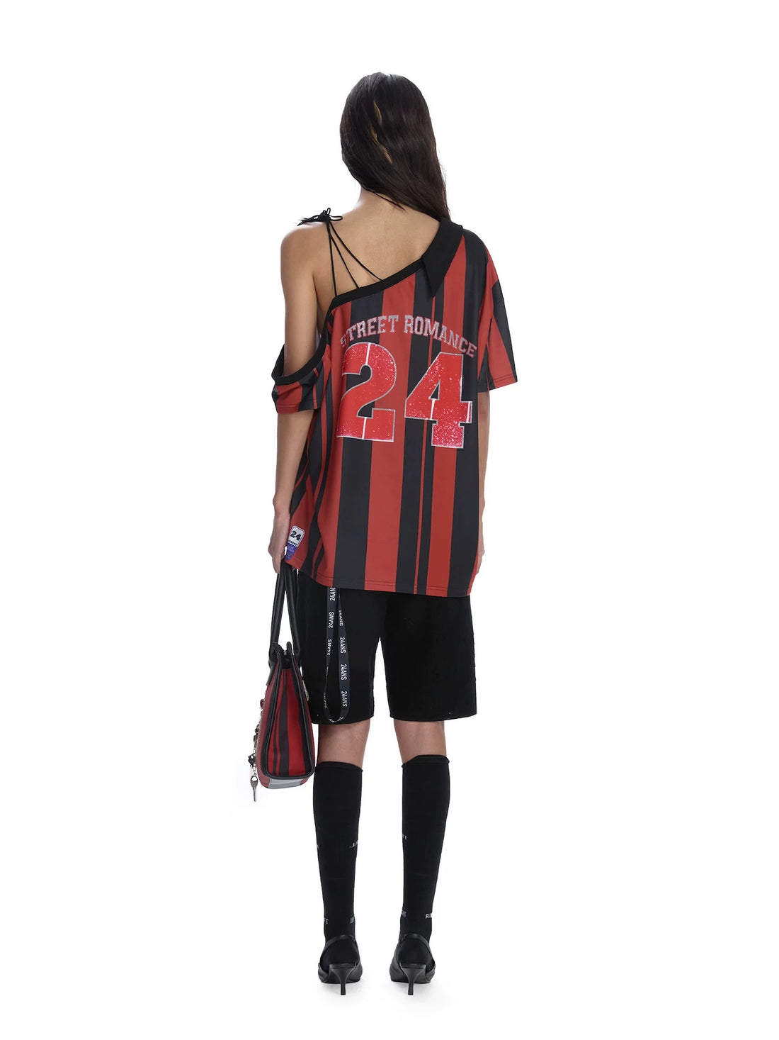 24ans Striped Tie Strap Jersey Women&