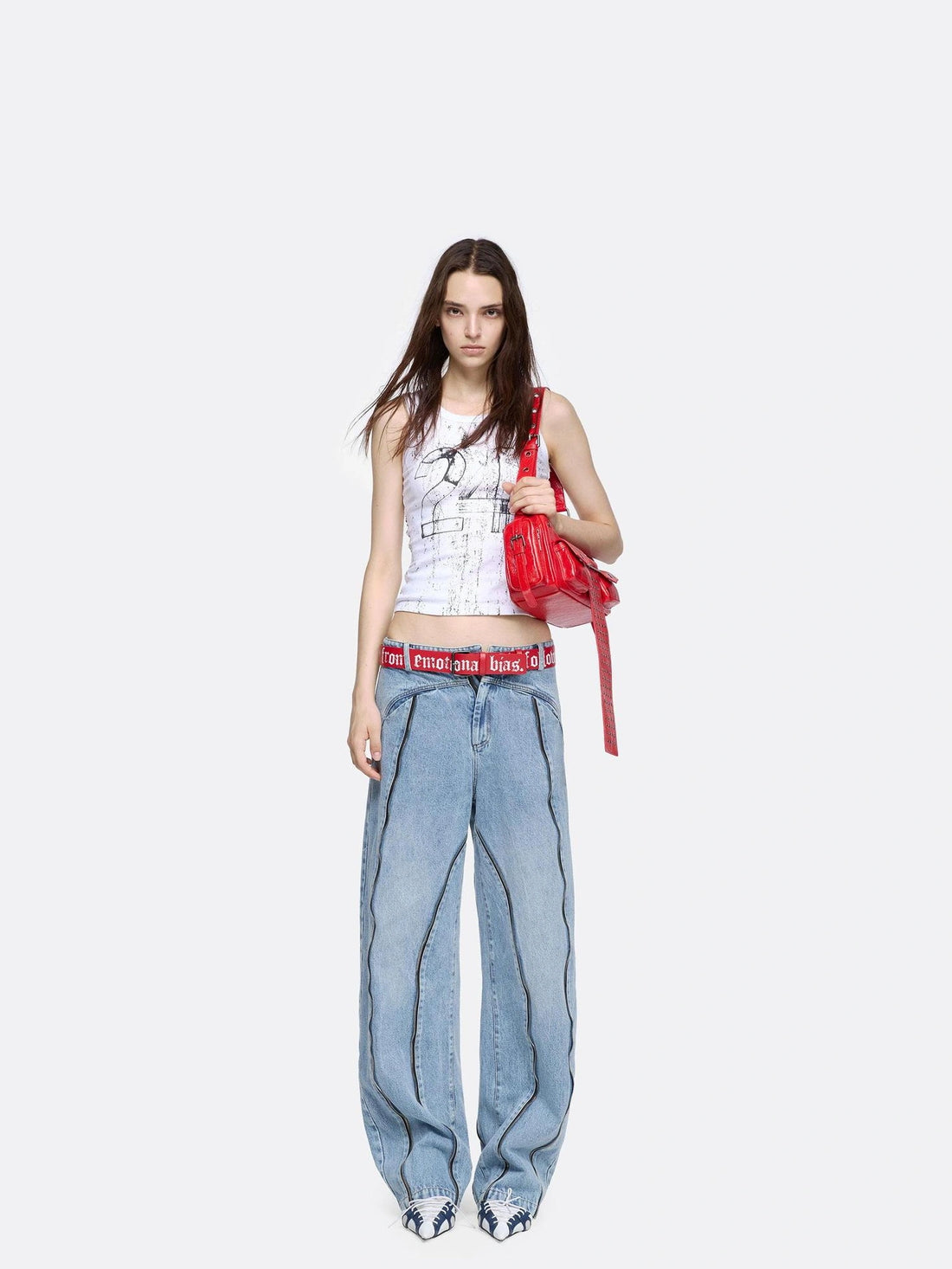 24ans Structural Seam Denim Trousers Jeans