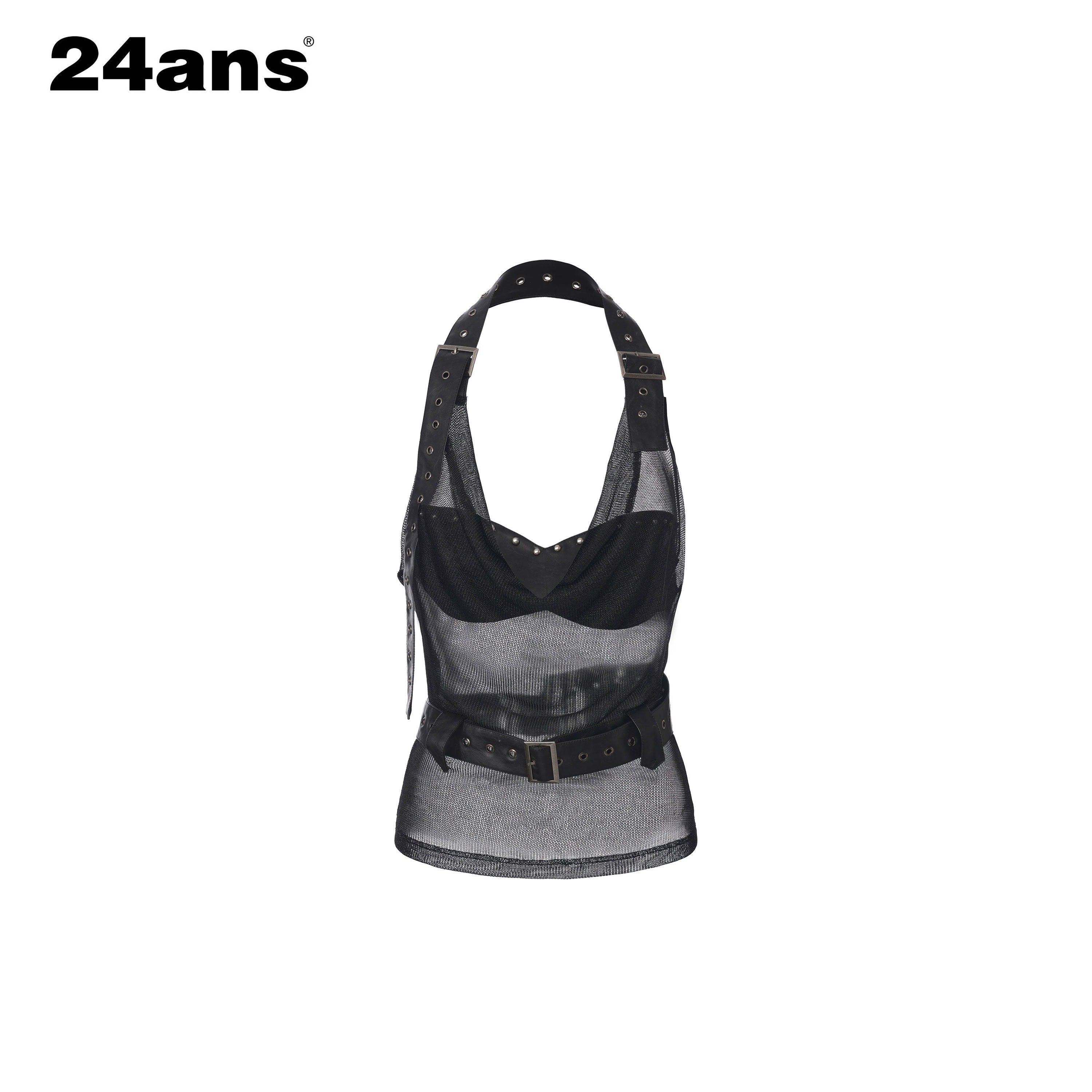 24ans_Studded_Cropped_Collared_Camo_Halter_Neck_Women_Poly_Cotton_Halter_Tops_MISSTT