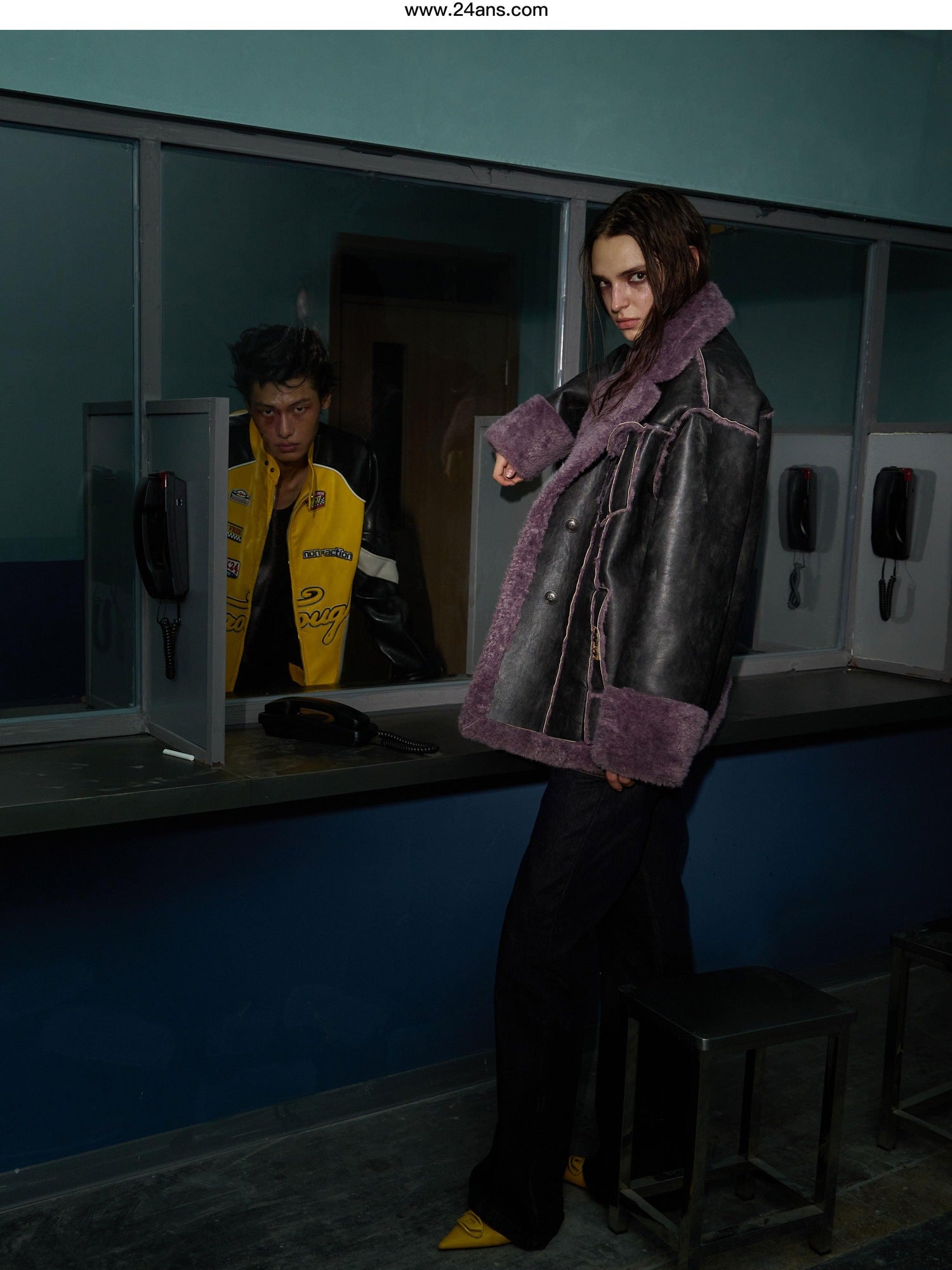 24ans Tailored Straight Leg Mid Rise Long Length Deep Gray Office Commuter Pants