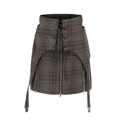 24ans Tartan Suit Wool Skirt Set 2024 Autumn Winter MISSTT