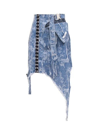 24ans Textured Denim Midi Skirt