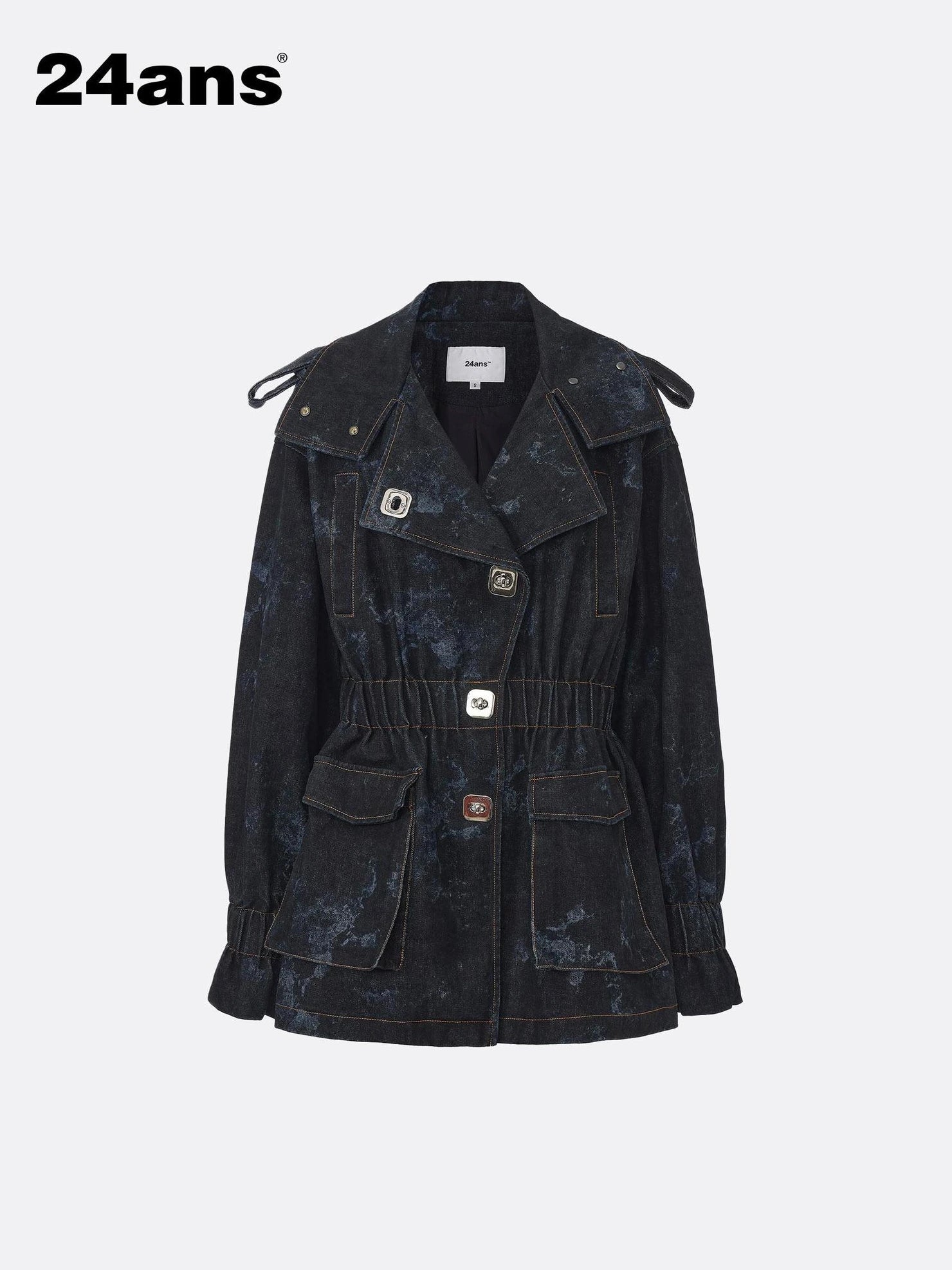 24ans Tie Dye Stand Collar Jacket Coat