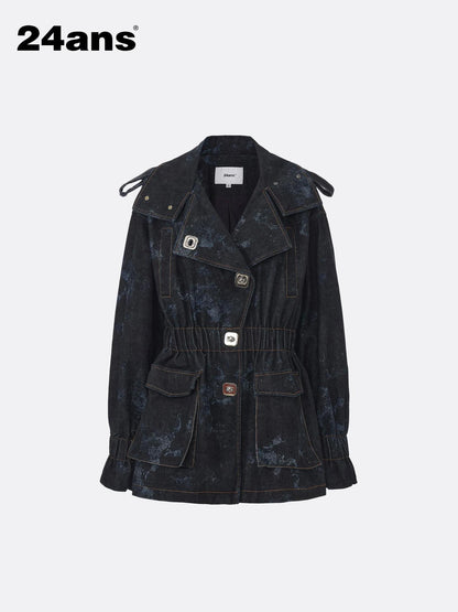 24ans Tie Dye Stand Collar Jacket Coat