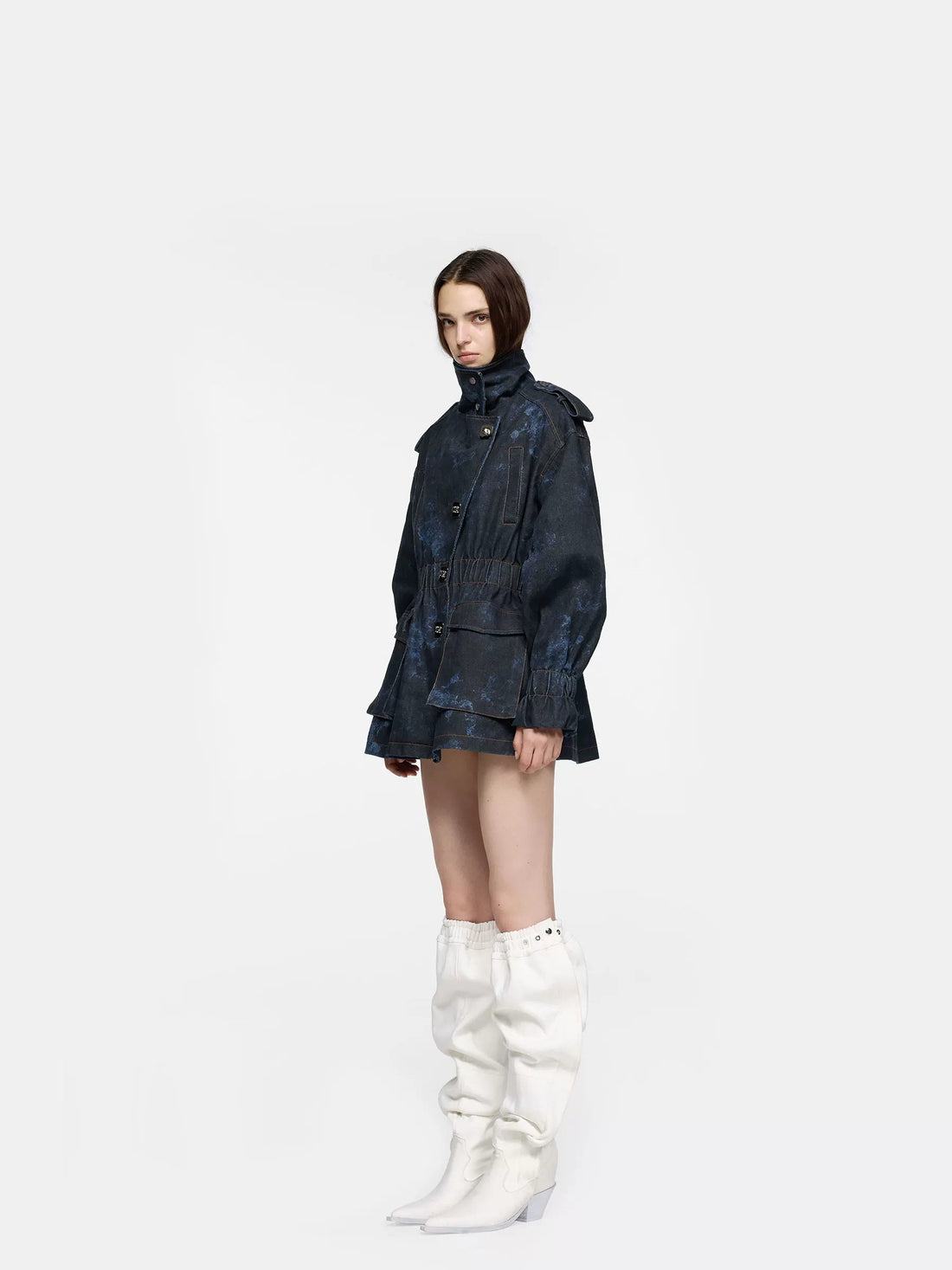 24ans Tie Dye Stand Collar Jacket Coat-2