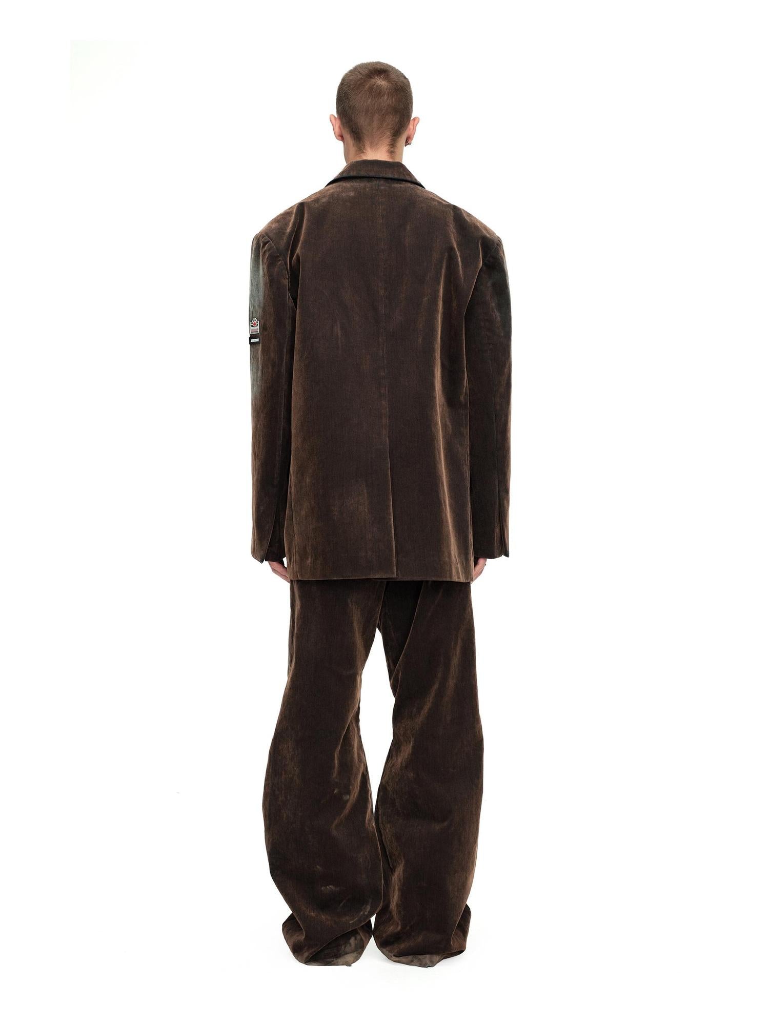 24ans Tie Dye Vintage High Street Brown Jacket Trousers Set