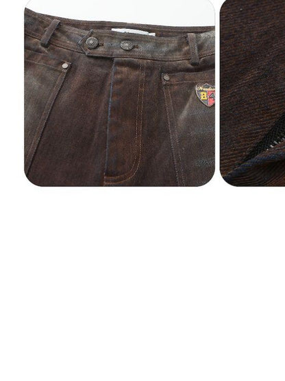 24ans Tie Dye Vintage High Street Brown Jacket Trousers Set