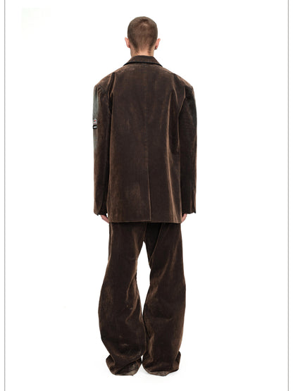 24ans Tie Dye Vintage High Street Brown Jacket Trousers Set