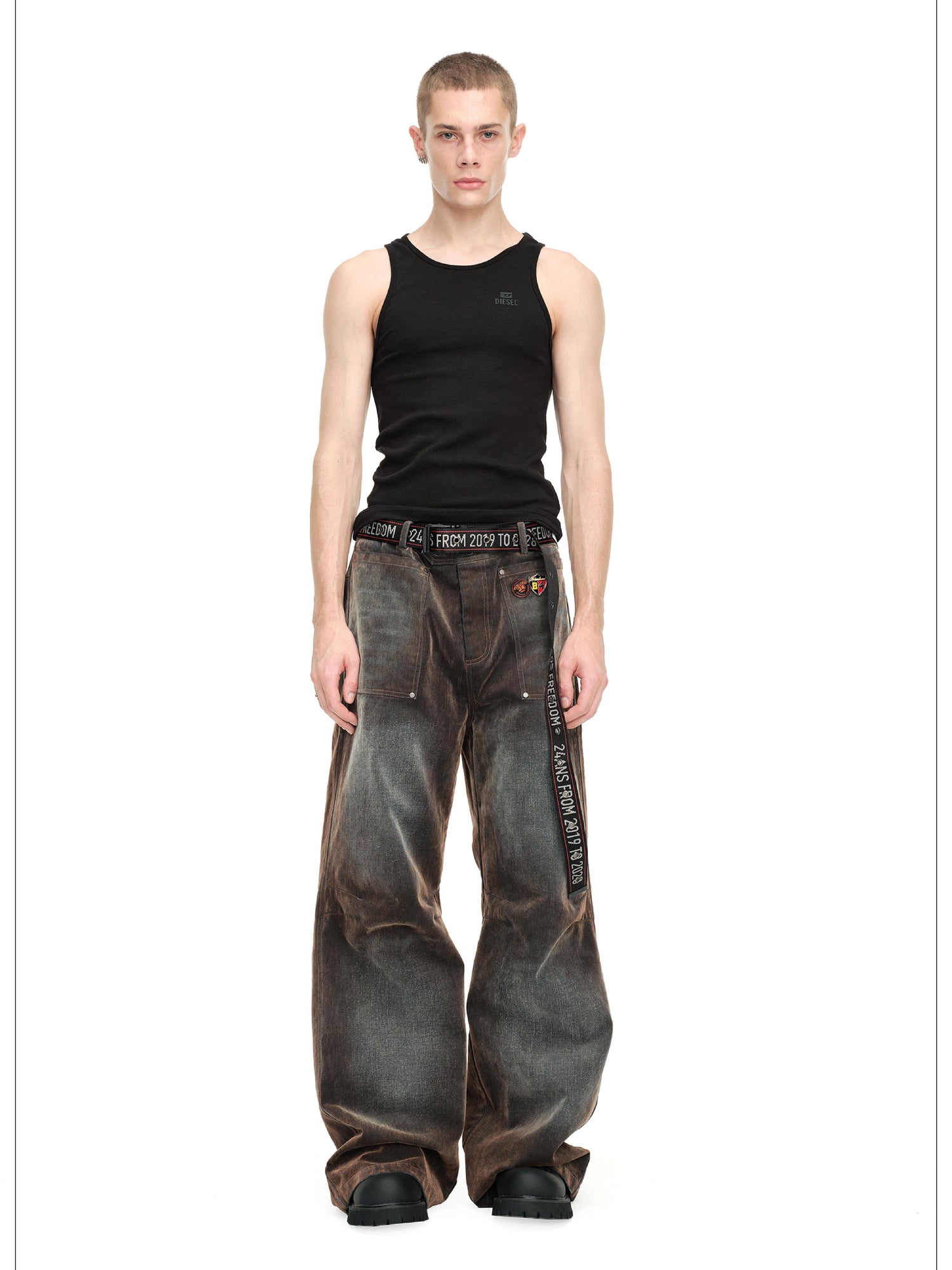 24ans Tie Dye Vintage High Street Brown Jacket Trousers Set