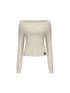24ans Two Tone Alpaca Sweater Versatile Crewneck To Off Shoulder MISSTT
