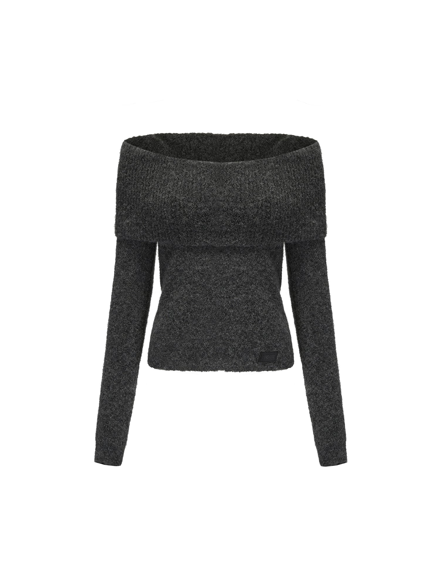 24ans Two Tone Alpaca Sweater Versatile Crewneck To Off Shoulder MISSTT