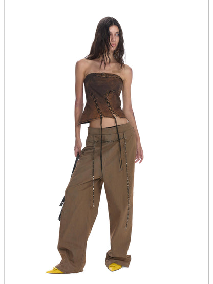 24ans Two Tone Corset Bustier Top