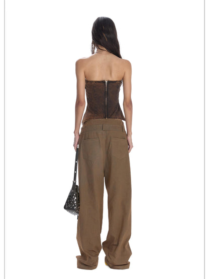 24ans Two Tone Corset Bustier Top