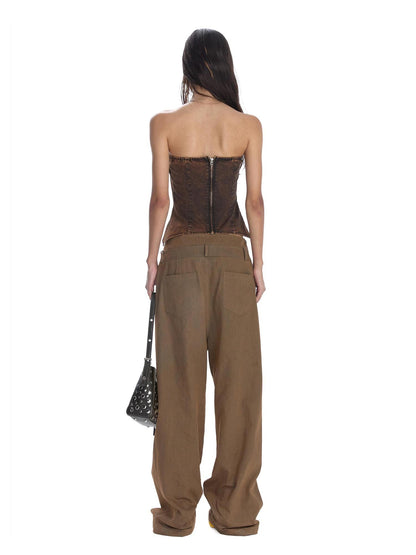 24ans Two Tone Corset Bustier Top
