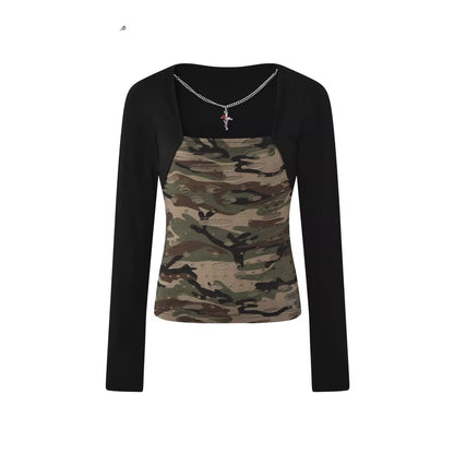 24ans_Two_Tone_Detachable_Neckline_Punk_Knit_Top_MISSTT