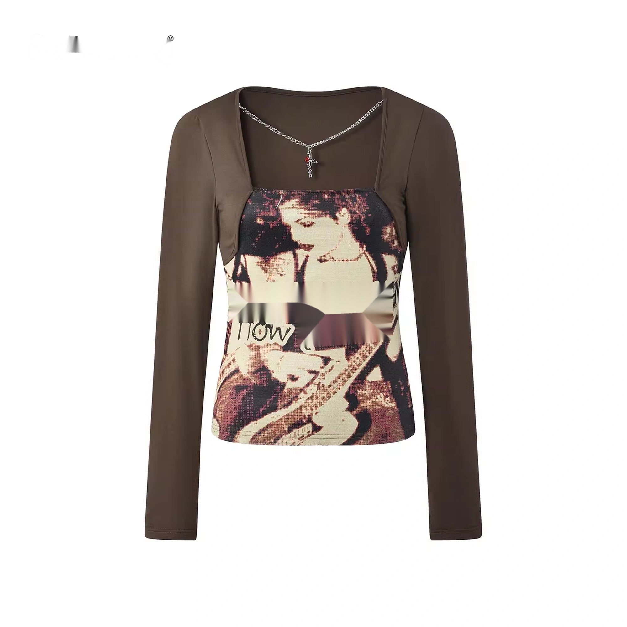 24ans_Two_Tone_Detachable_Neckline_Punk_Knit_Top_MISSTT