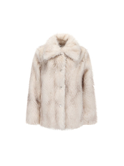 24ans Two Tone Dyed Faux Fur Jacket Punk Style MISSTT