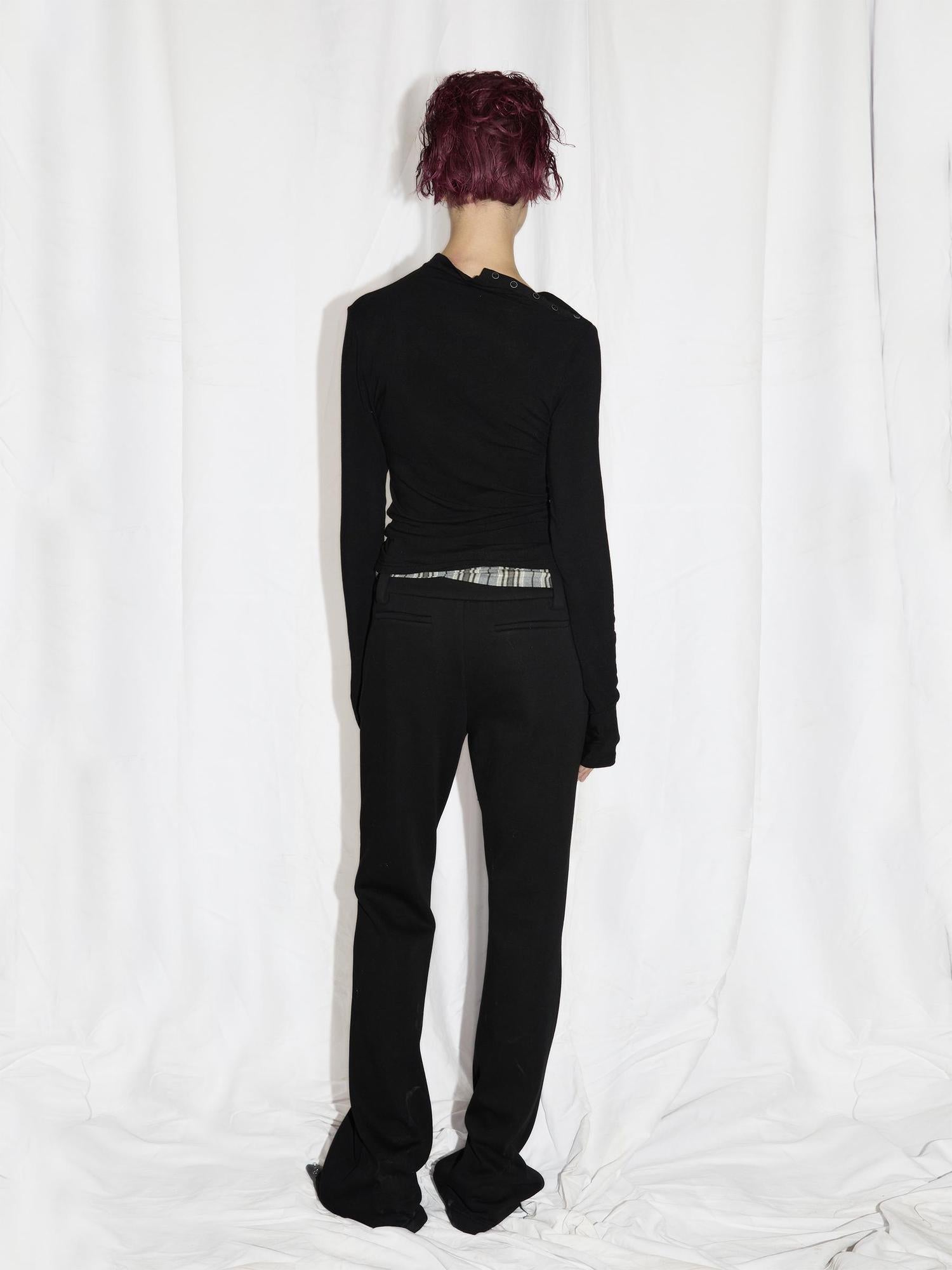 24ans Two Tone Flannel Trim Fleece Lined Flare Sweatpants