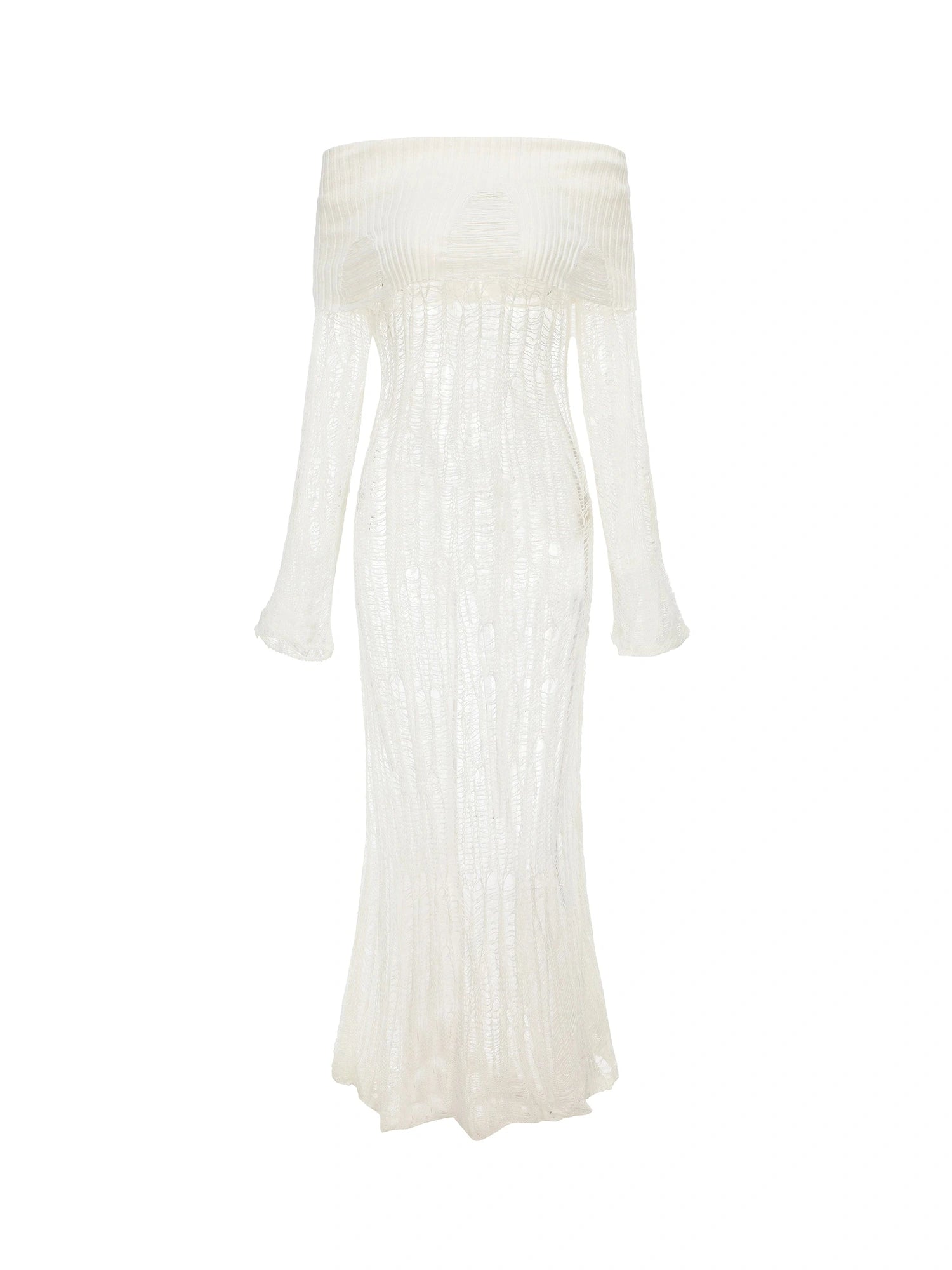 Two Tone Oversized Off Shoulder Sweater Dress
