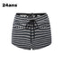 24ans Two Tone Star Applique Stripe Top And Shorts Set MISSTT