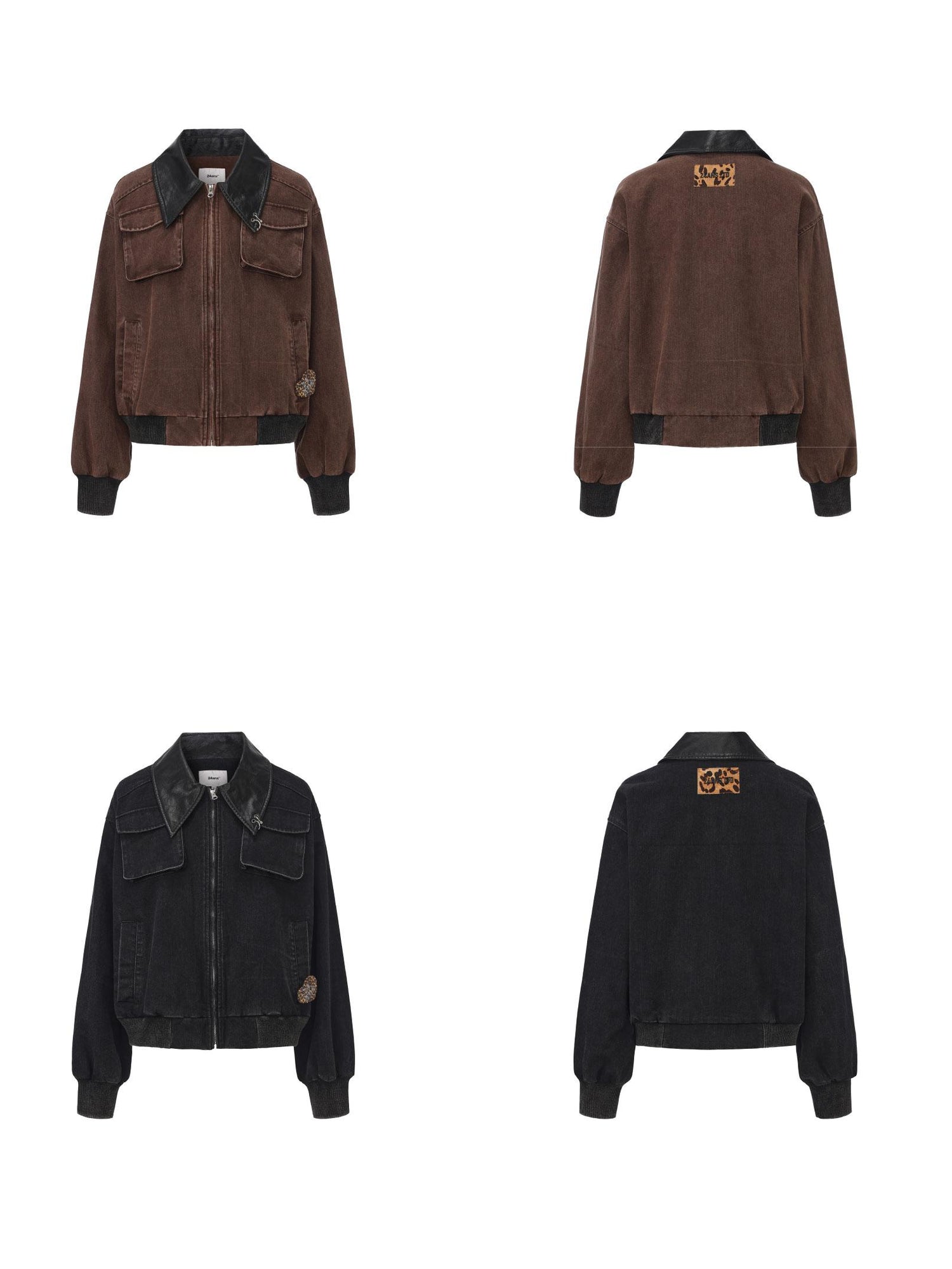 24ans Utility Jacket With Metal Ring And Washed Texture