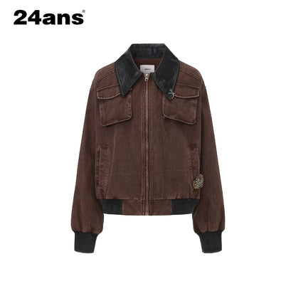 24ans Utility Jacket With Metal Ring And Washed Texture MISSTT