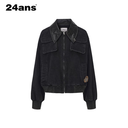 24ans Utility Jacket With Metal Ring And Washed Texture MISSTT