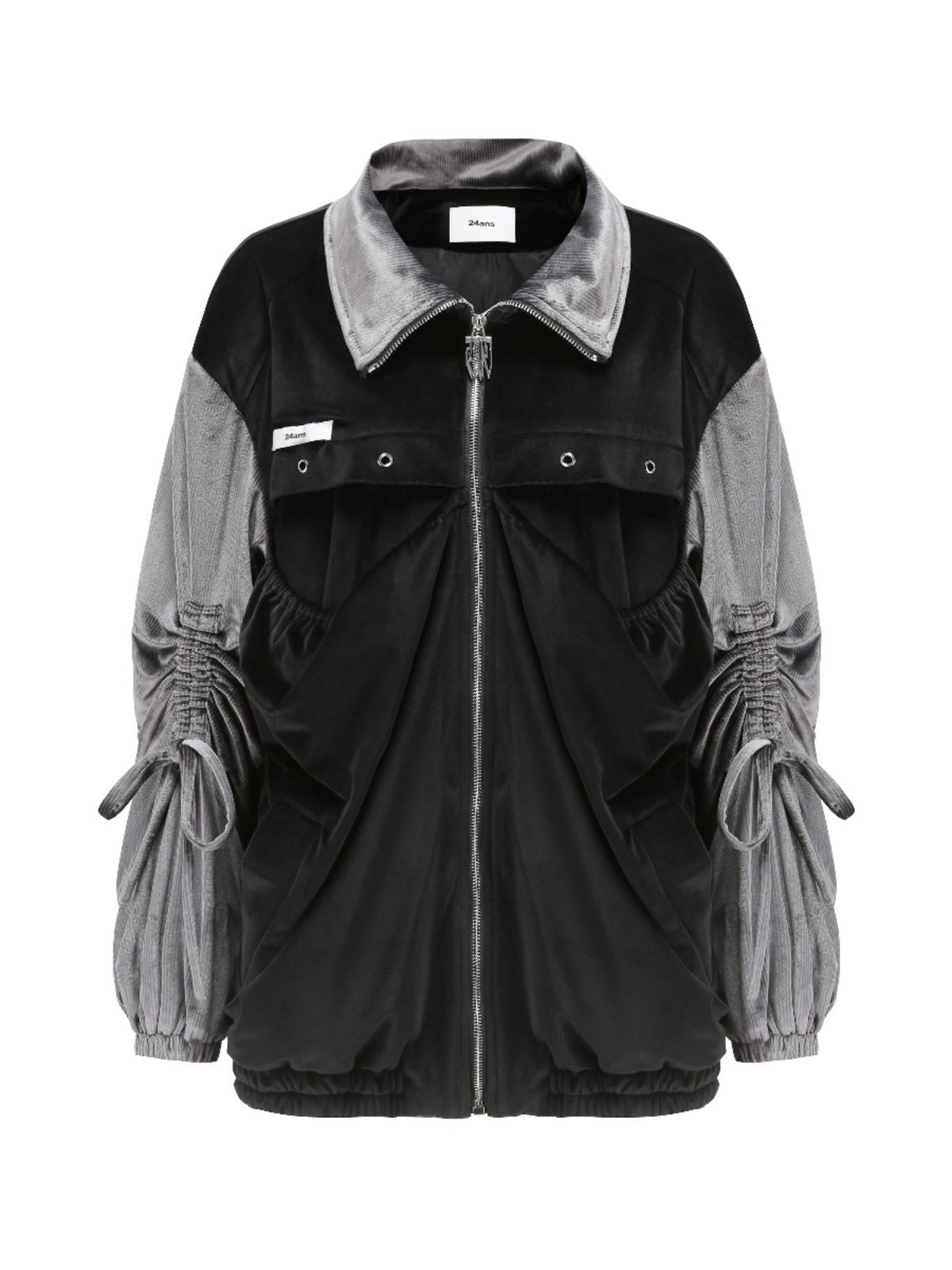 24ans Velvet Casual Suit 2024 Autumn  V-Neck T-Shirt Long Sleeve