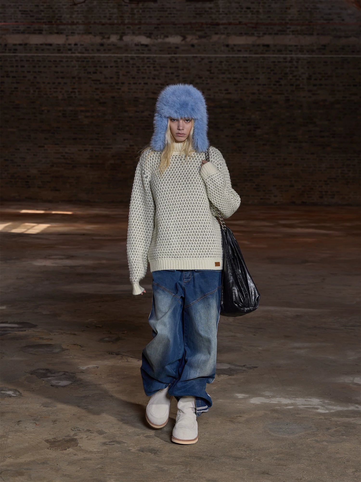 24ans Vintage Cable Knit Turtleneck Sweater-1