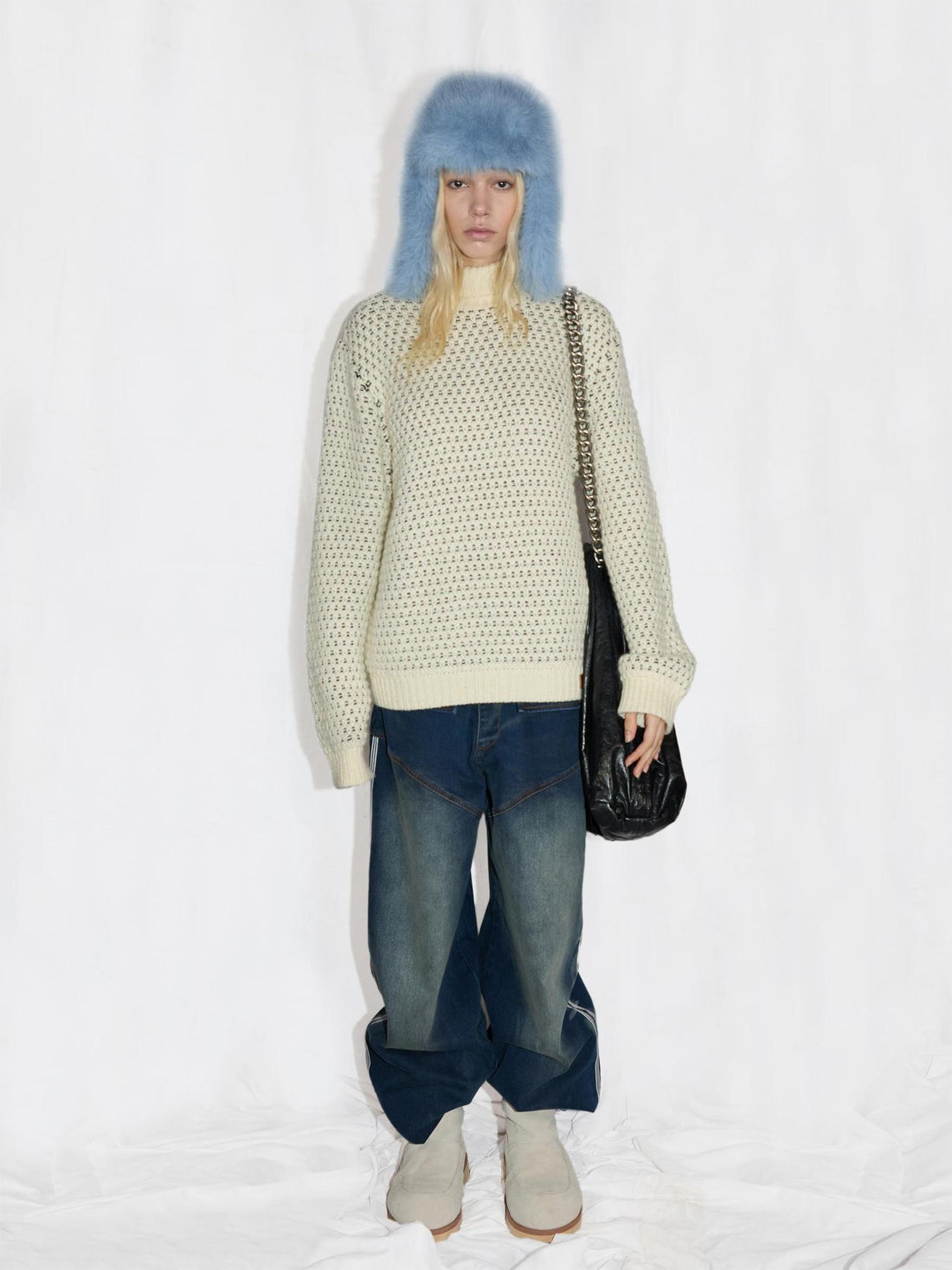 24ans Vintage Cable Knit Turtleneck Sweater