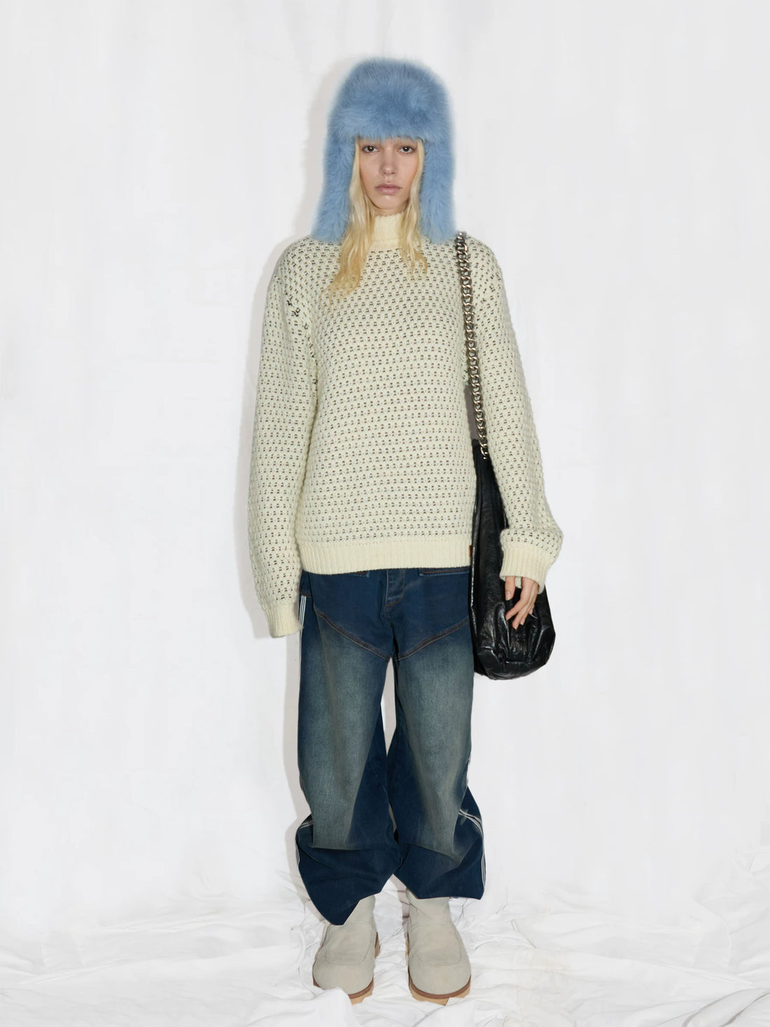 24ans Vintage Cable Knit Turtleneck Sweater-2