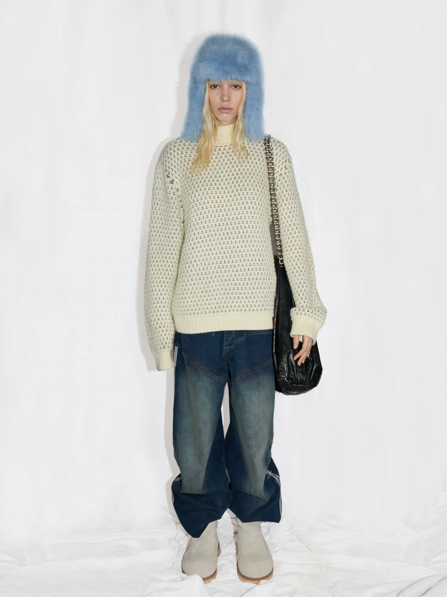 24ans Vintage Cable Knit Turtleneck Sweater-2