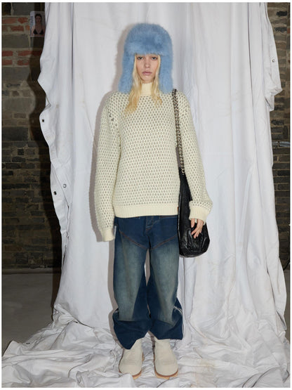 24ans Vintage Cable Knit Turtleneck Sweater