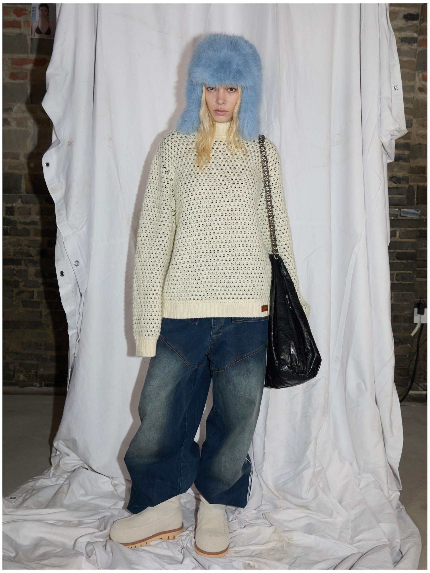 24ans Vintage Cable Knit Turtleneck Sweater