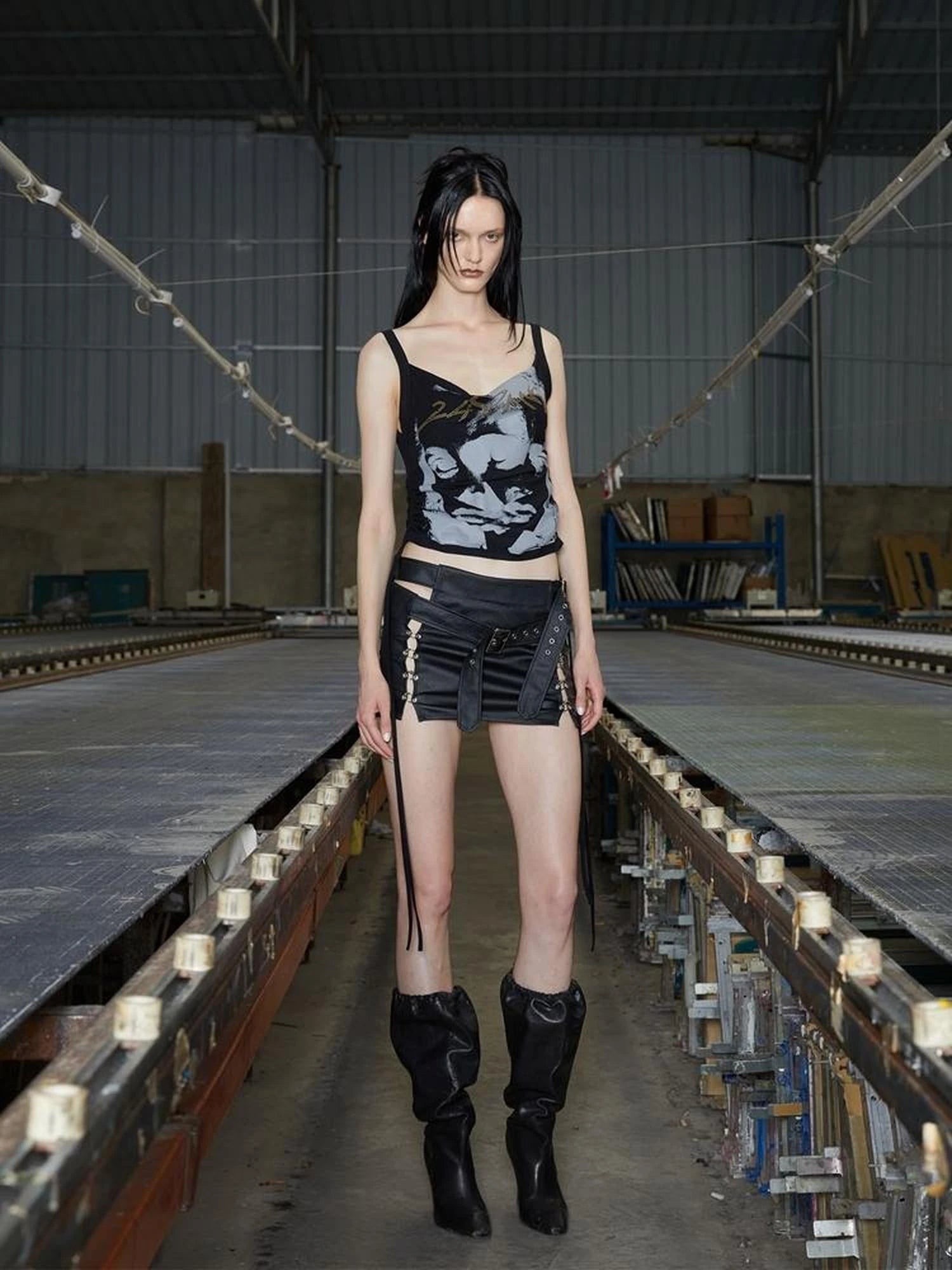 Vintage Punk Riot Girl Cotton Spaghetti Strap Top