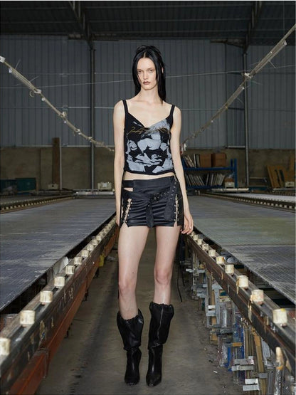 Vintage Punk Riot Girl Cotton Spaghetti Strap Top