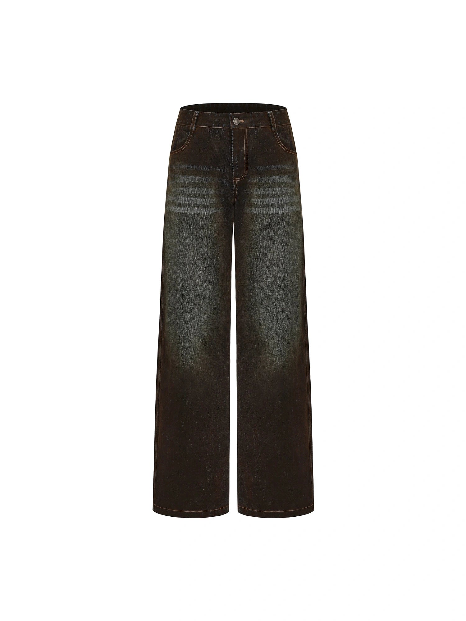 Vintage Wash Slim Fit Flock Denim Jeans