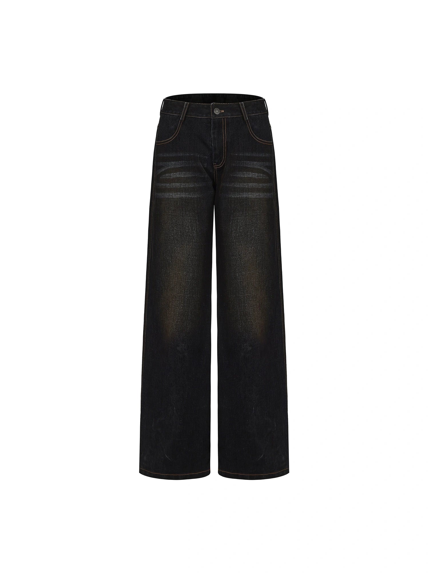 Vintage Wash Slim Fit Flock Denim Jeans