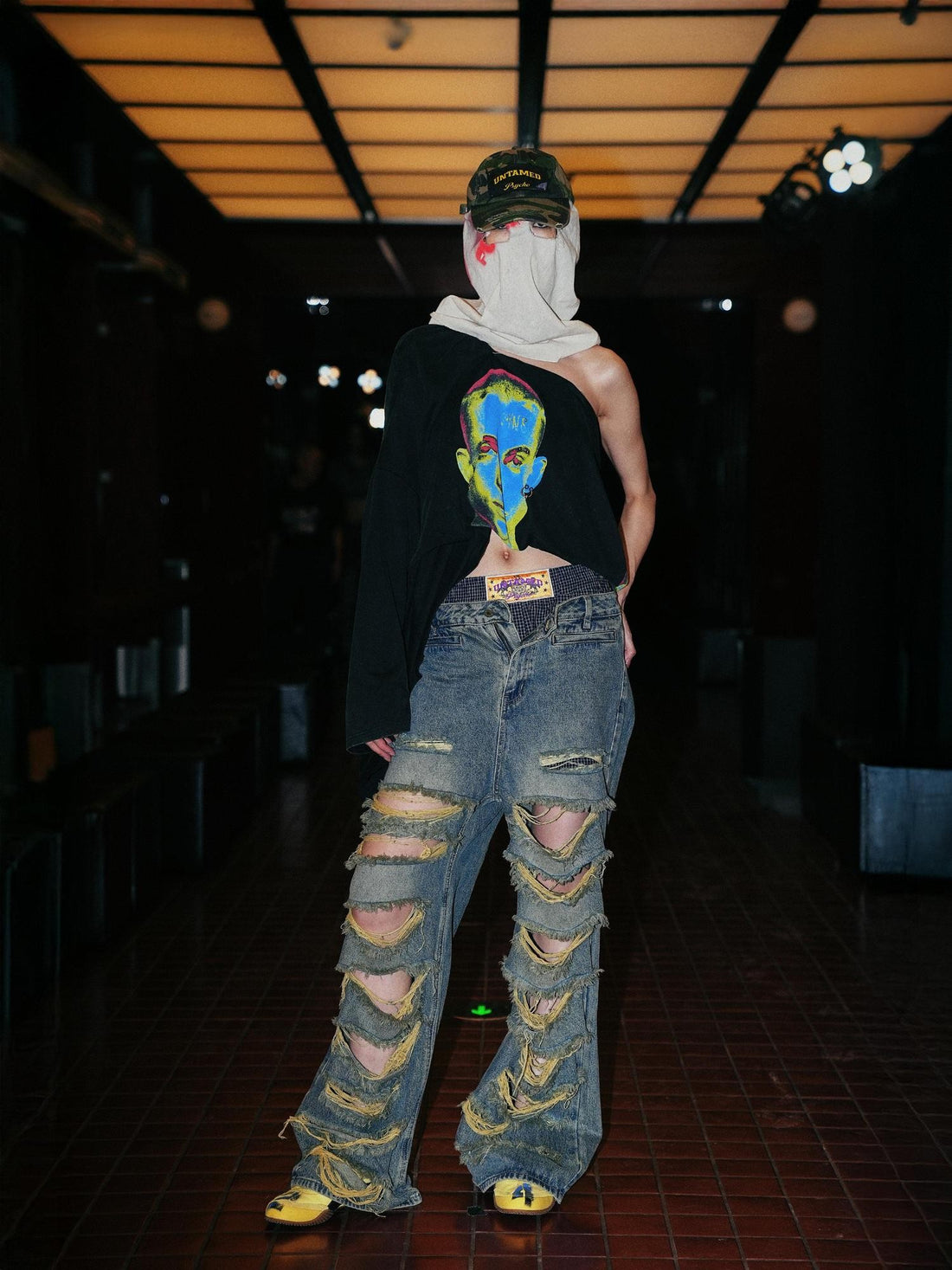 24ans Vintage Washed Distressed Ripped Drapey Women&