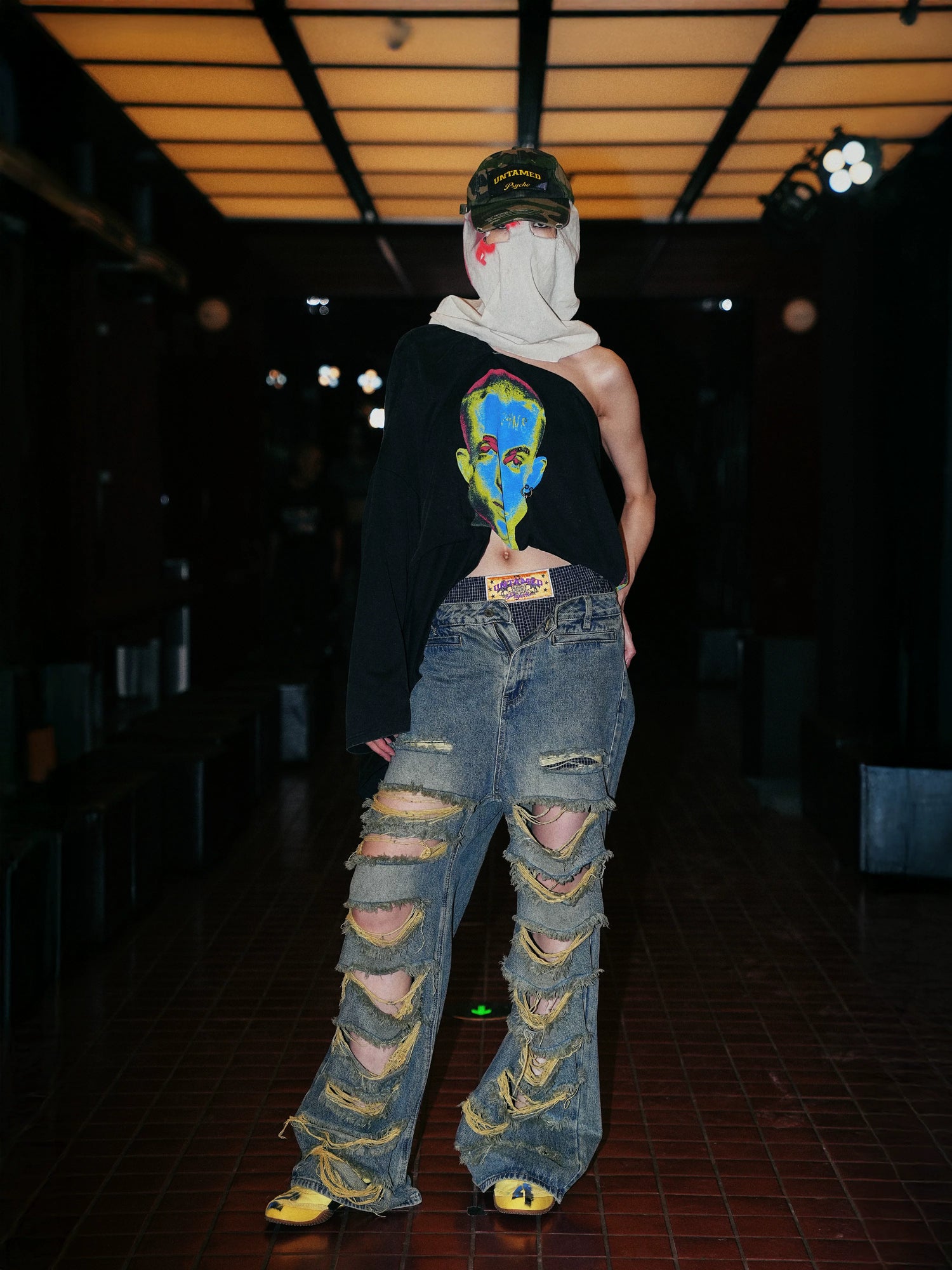 24ans Vintage Washed Distressed Ripped Drapey Women&