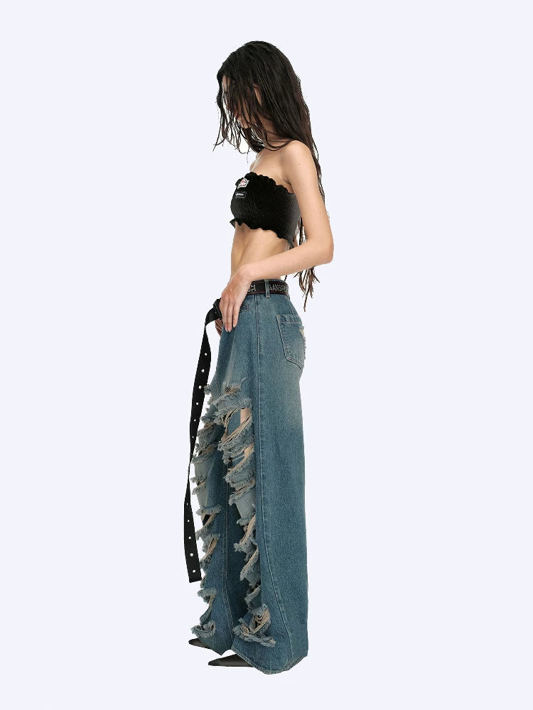 24ans Vintage Washed Distressed Ripped Drapey Women&