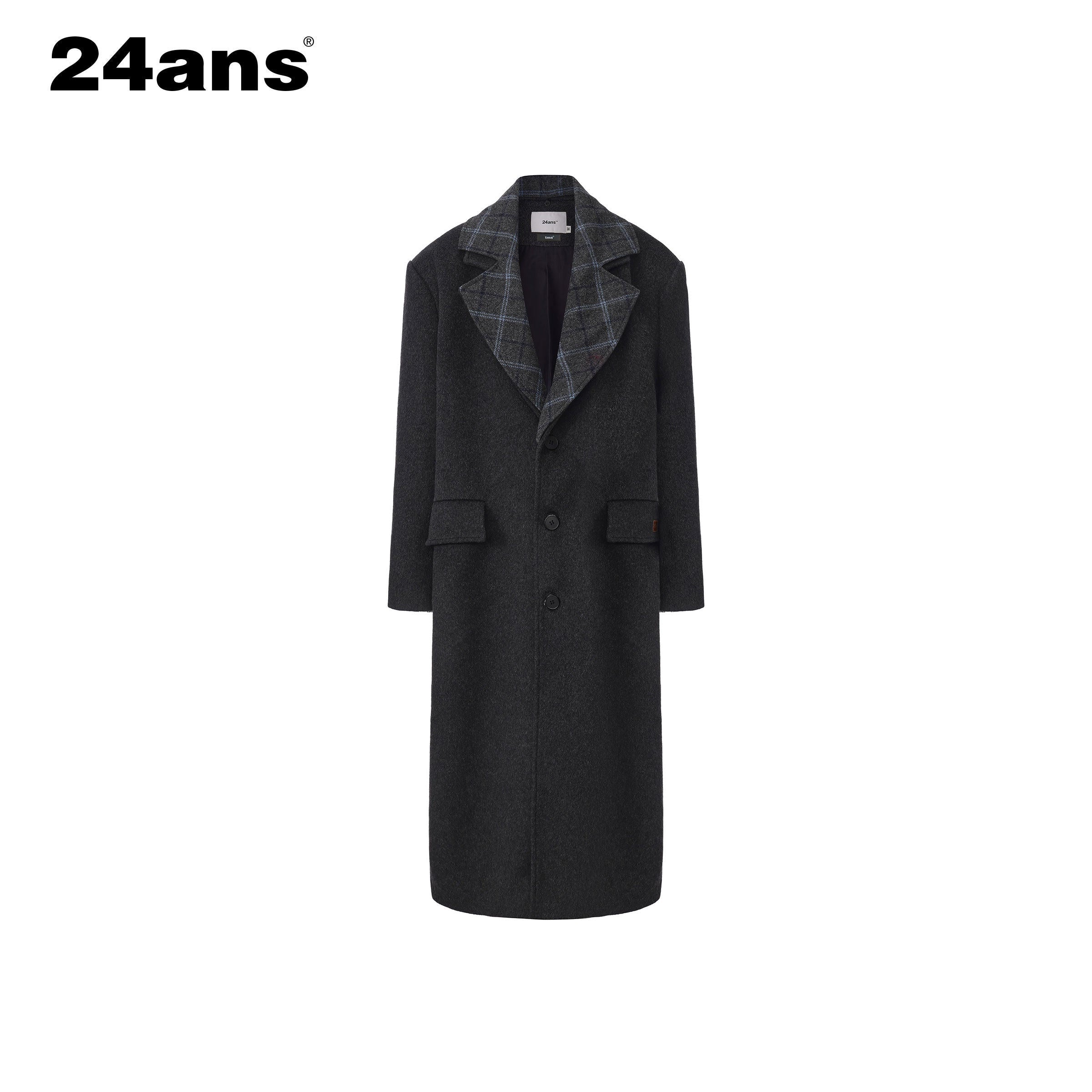 24ans_Warm_Wool_Blend_Longline_Tailored_Minimalist_Gray_Long_Sleeve_Coat_MISSTT