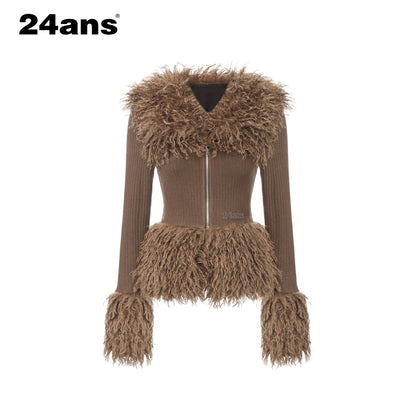 24ans_Washed_Stretch_Cotton_Blend_Sexy_Panel_Zipper_Long_Sleeve_Women_Cardigans_MISSTT