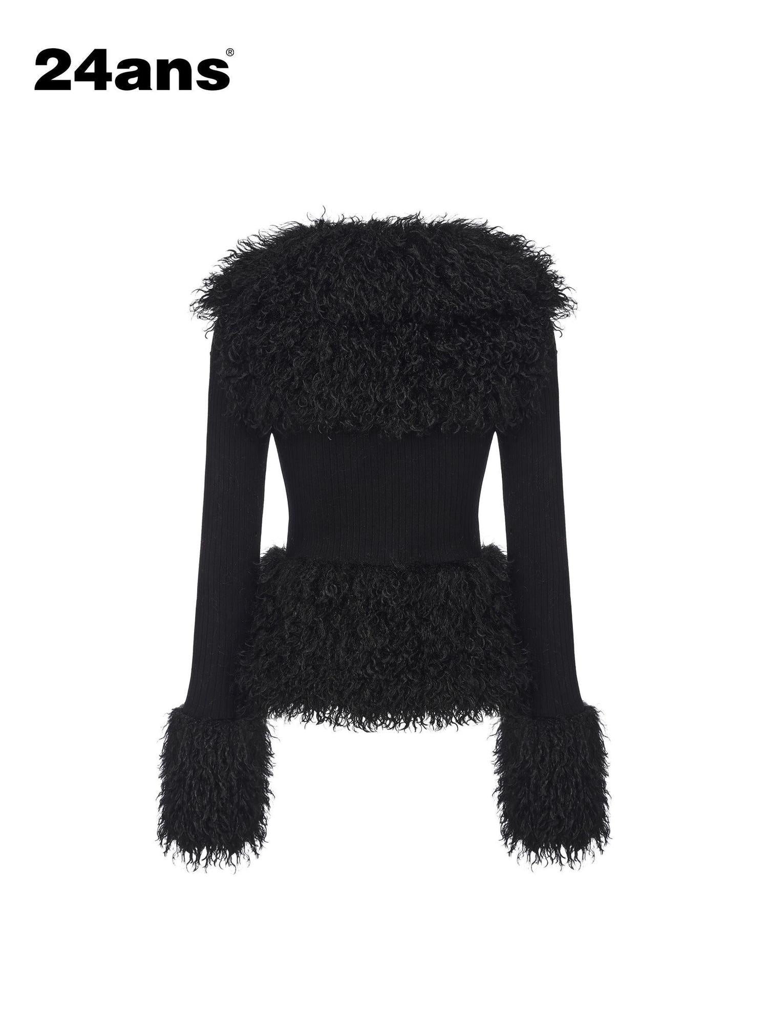 24ans Washed Stretch Cotton Blend Sexy Panel Zipper Long Sleeve Women Cardigans