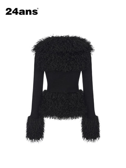 24ans Washed Stretch Cotton Blend Sexy Panel Zipper Long Sleeve Women Cardigans