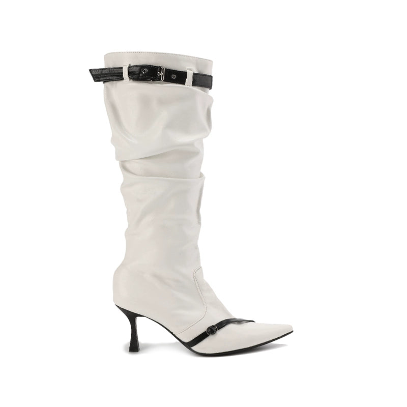 24ans_White_Black_Contrast_Pointed_Toe_Boots_MISSTT
