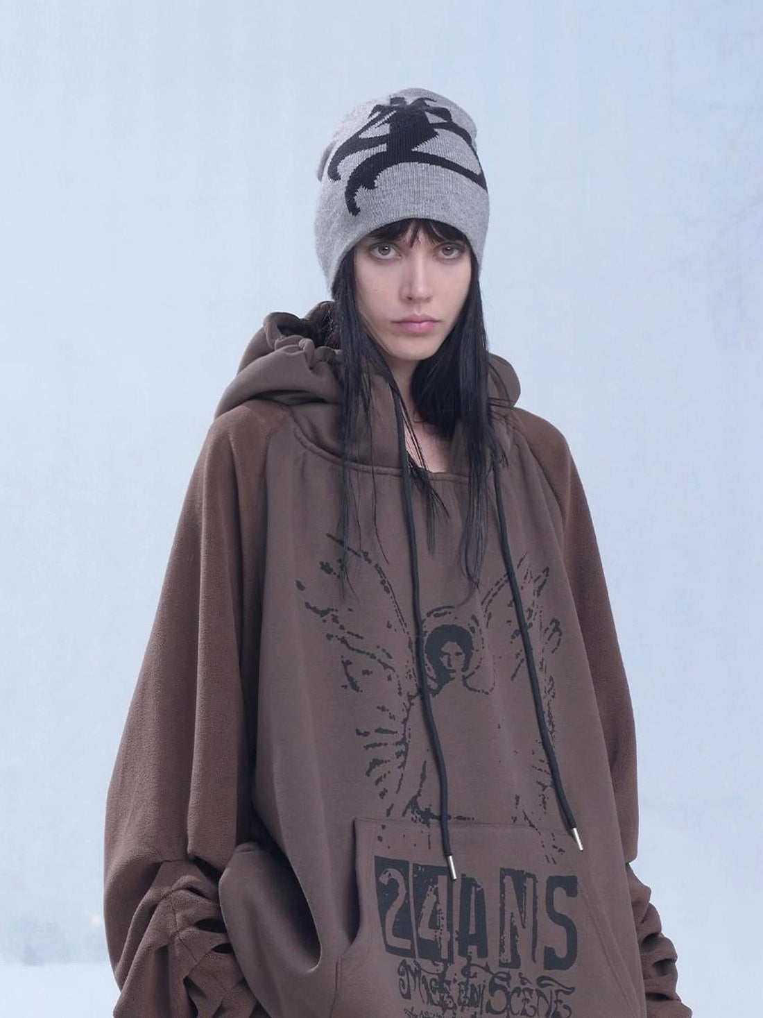 Winter Knit Beanie With Urban Design