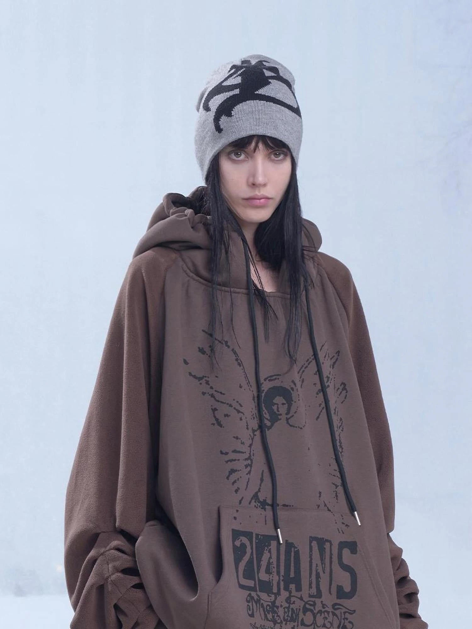 Winter Knit Beanie With Urban Design
