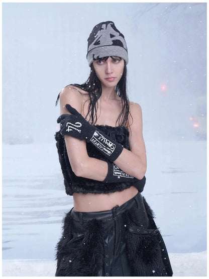 Winter Knit Beanie With Urban Design