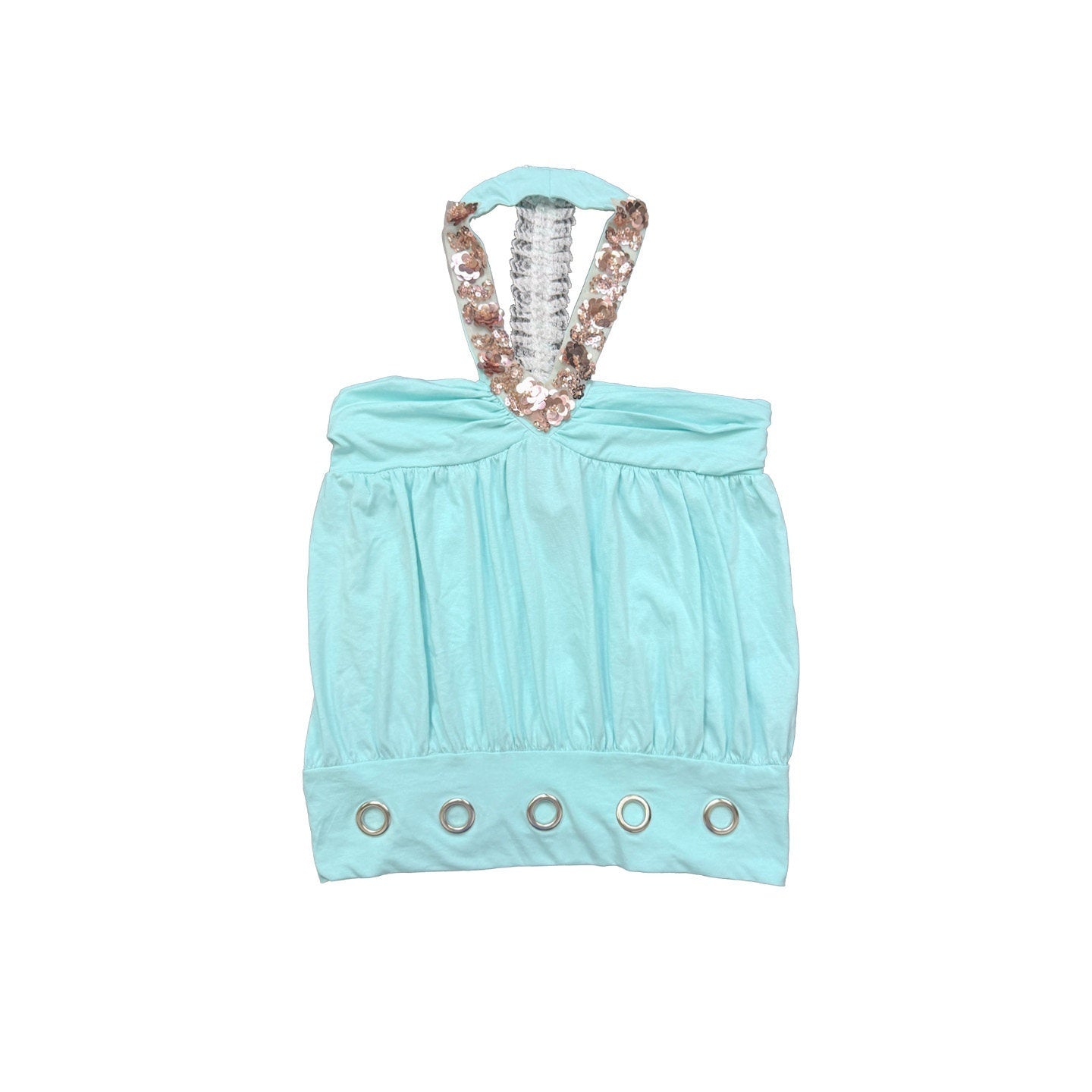 Ttsunami_Beaded_Sequined_Ruched_V-neck_Halter_Open_Back_Mint_Green_Women&